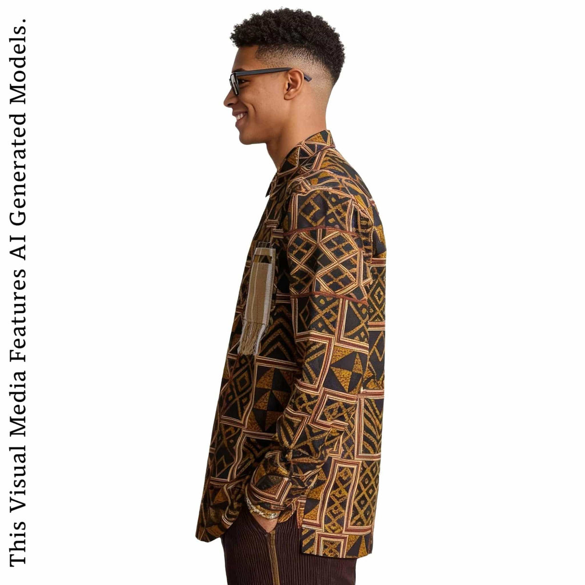 African Print Casual Long Sleeve Shirt