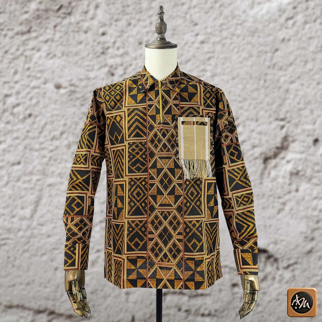 African Print Casual Long Sleeve Shirt