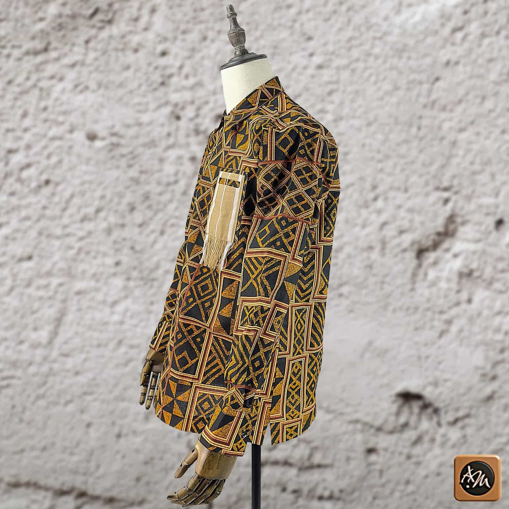 African Print Casual Long Sleeve Shirt