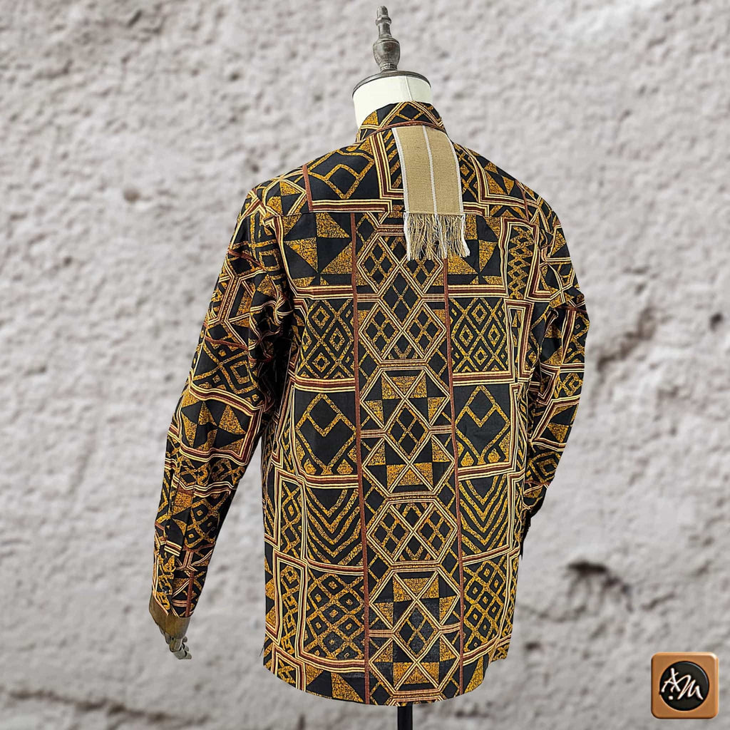 African Print Casual Long Sleeve Shirt