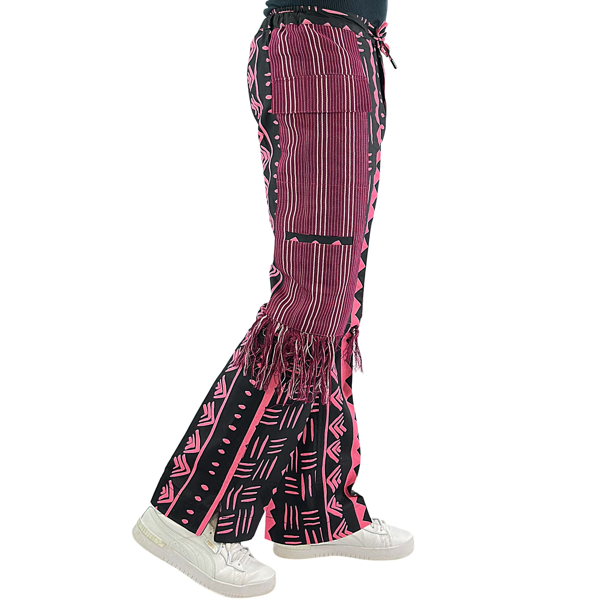 African Print Tribal Pants Pink2