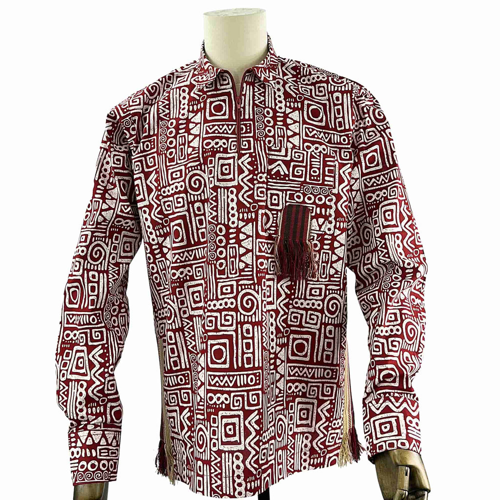African Print Casual Long Sleeve Shirt