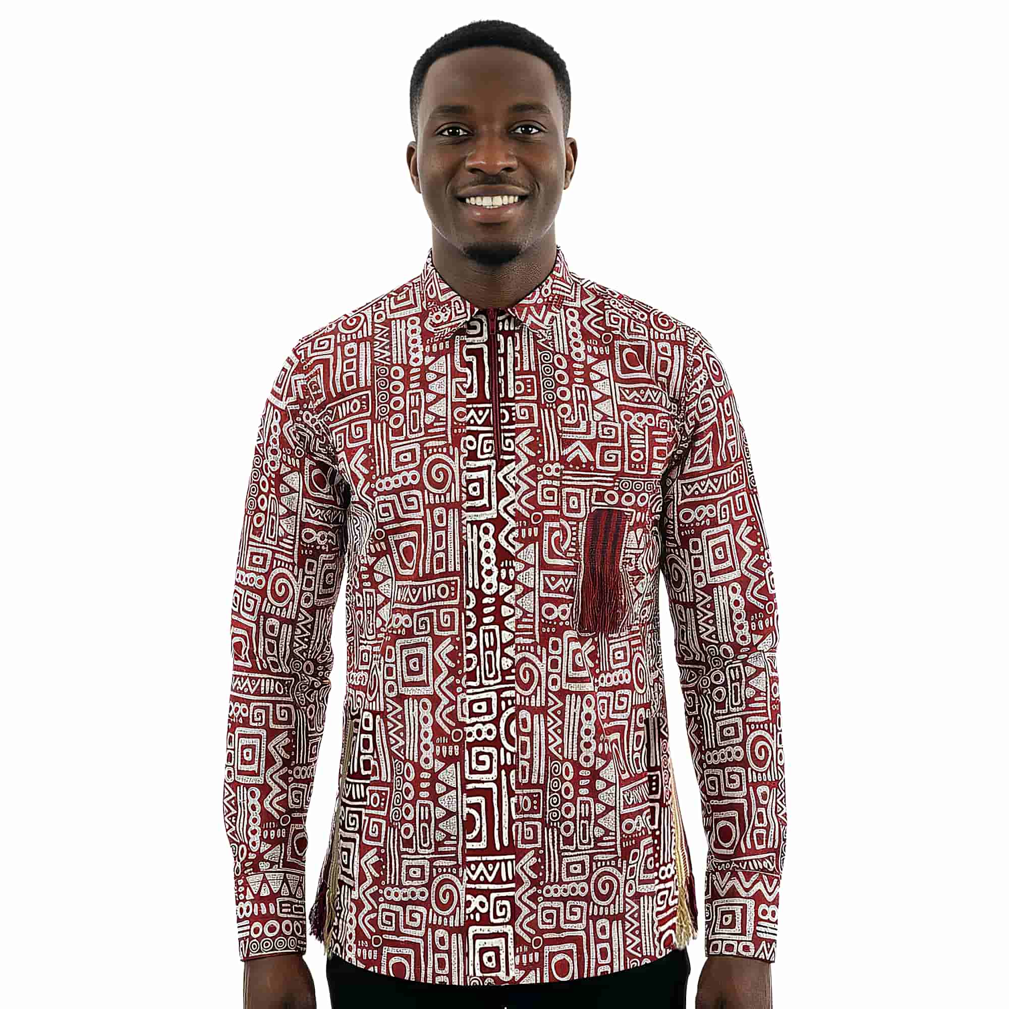 African Print Casual Long Sleeve Shirt