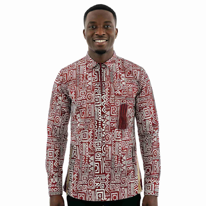 African Print Casual Long Sleeve Shirt