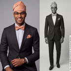Handmade Aso Oke Mens Set, Bow Tie, Gobi Hat, Pocket Square (Wedding Groomsmen)