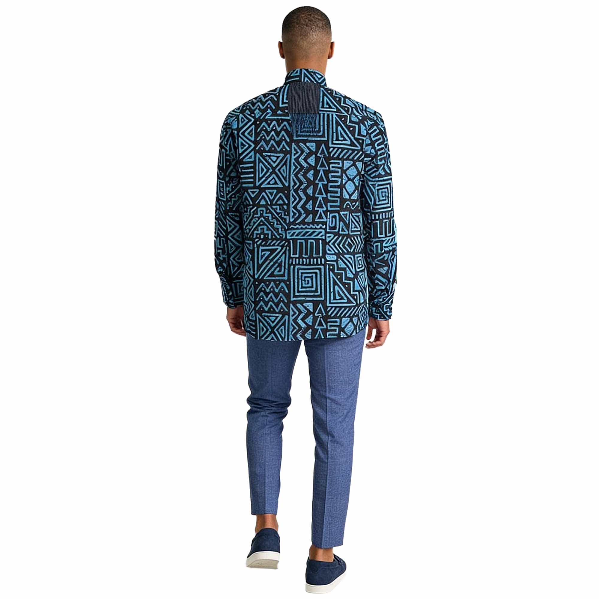 African Print Casual Long Sleeve Shirt