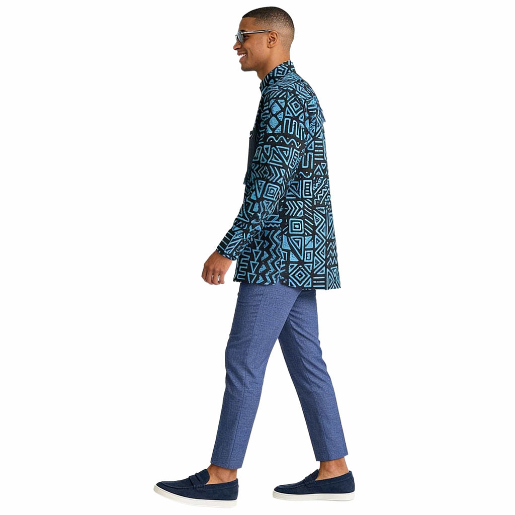 African Print Casual Long Sleeve Shirt