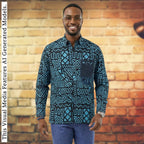 African Print Casual Long Sleeve Shirt