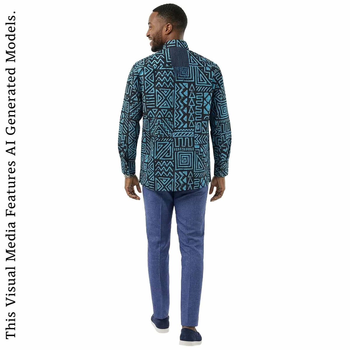 African Print Casual Long Sleeve Shirt