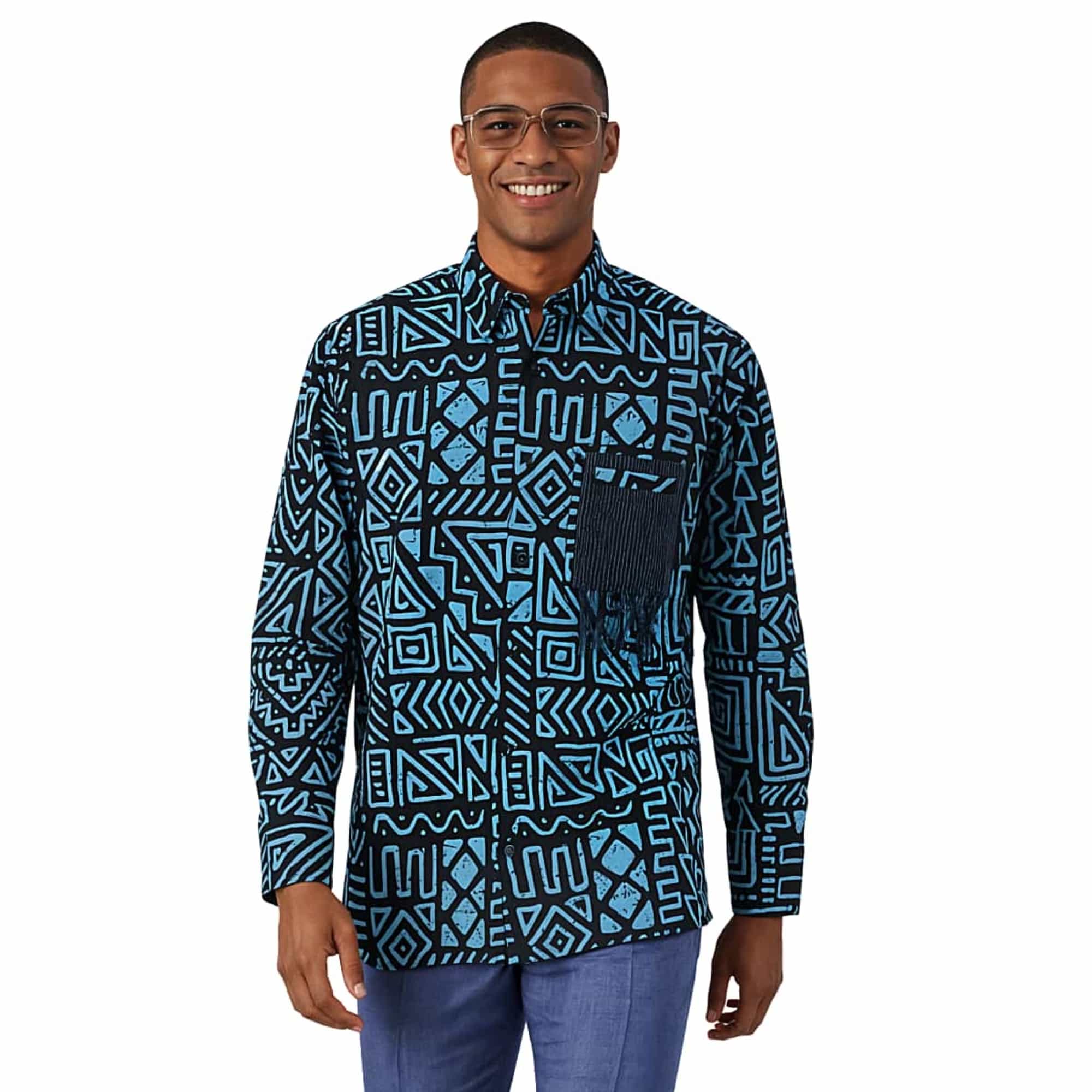 BABAJIDE African Print Casual Long Sleeve Shirt