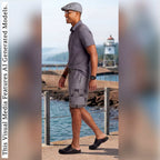 African Wax Print Linen Cargo Shorts, Tribal Patchwork Beach Trunks