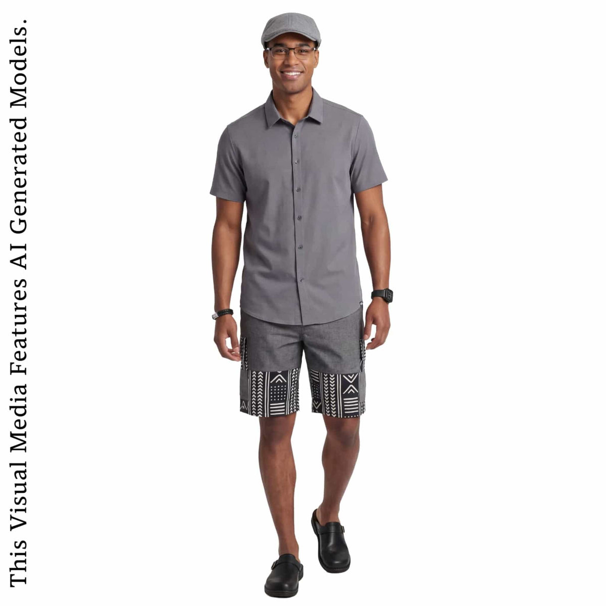 African Wax Print Linen Cargo Shorts, Tribal Patchwork Beach Trunks