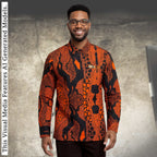 African Print Casual Long Sleeve Shirt