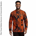African Print Casual Long Sleeve Shirt