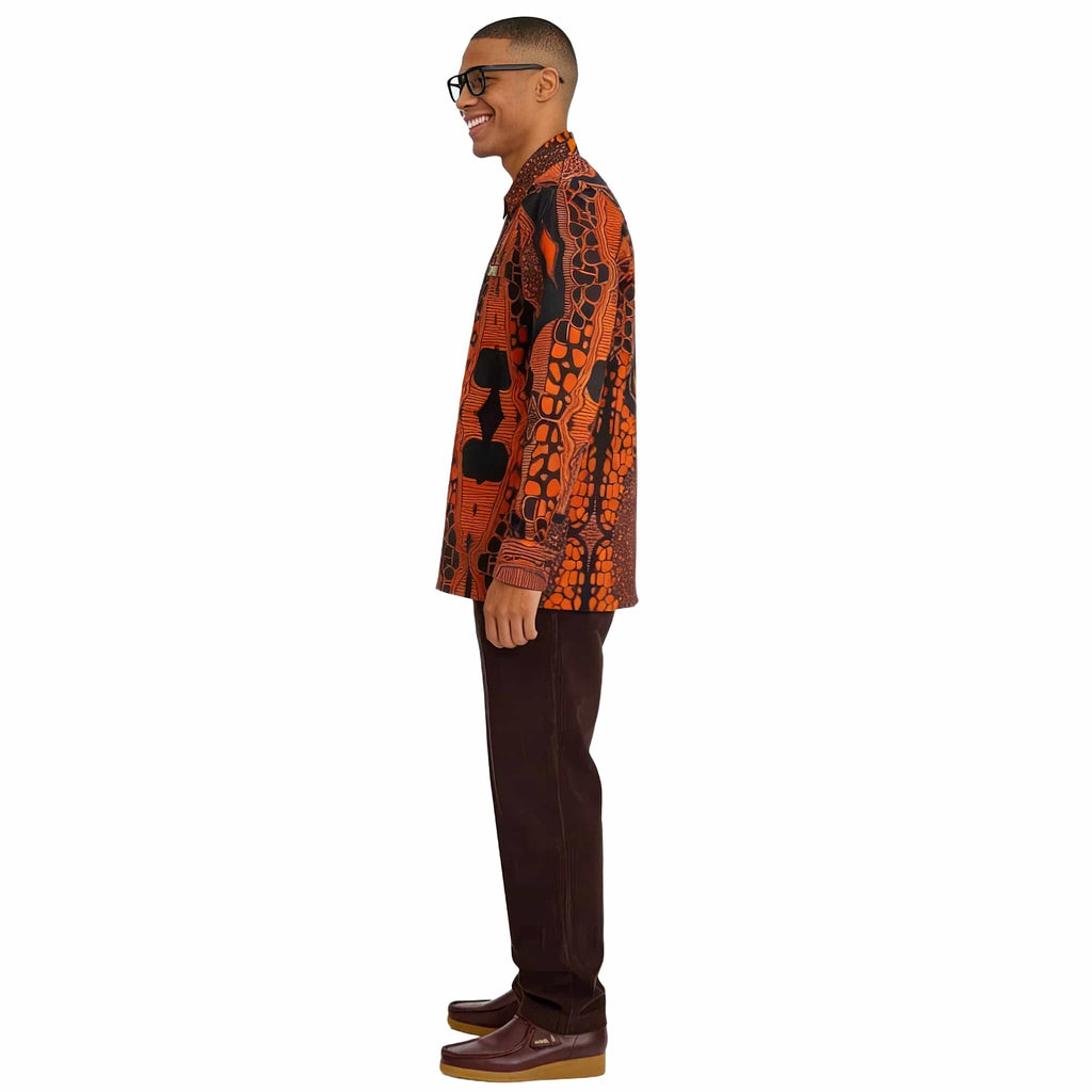 African Print Casual Long Sleeve Shirt
