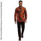 African Print Casual Long Sleeve Shirt