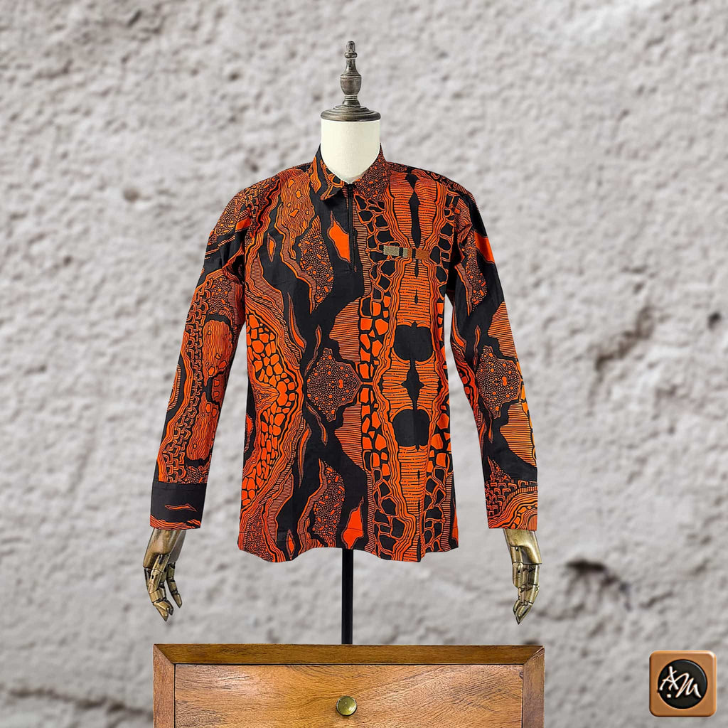 African Print Casual Long Sleeve Shirt