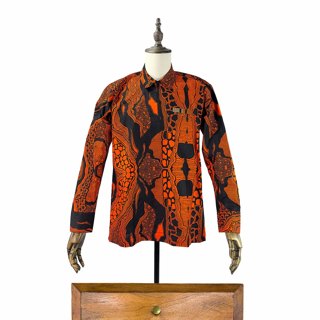 African Print Casual Long Sleeve Shirt