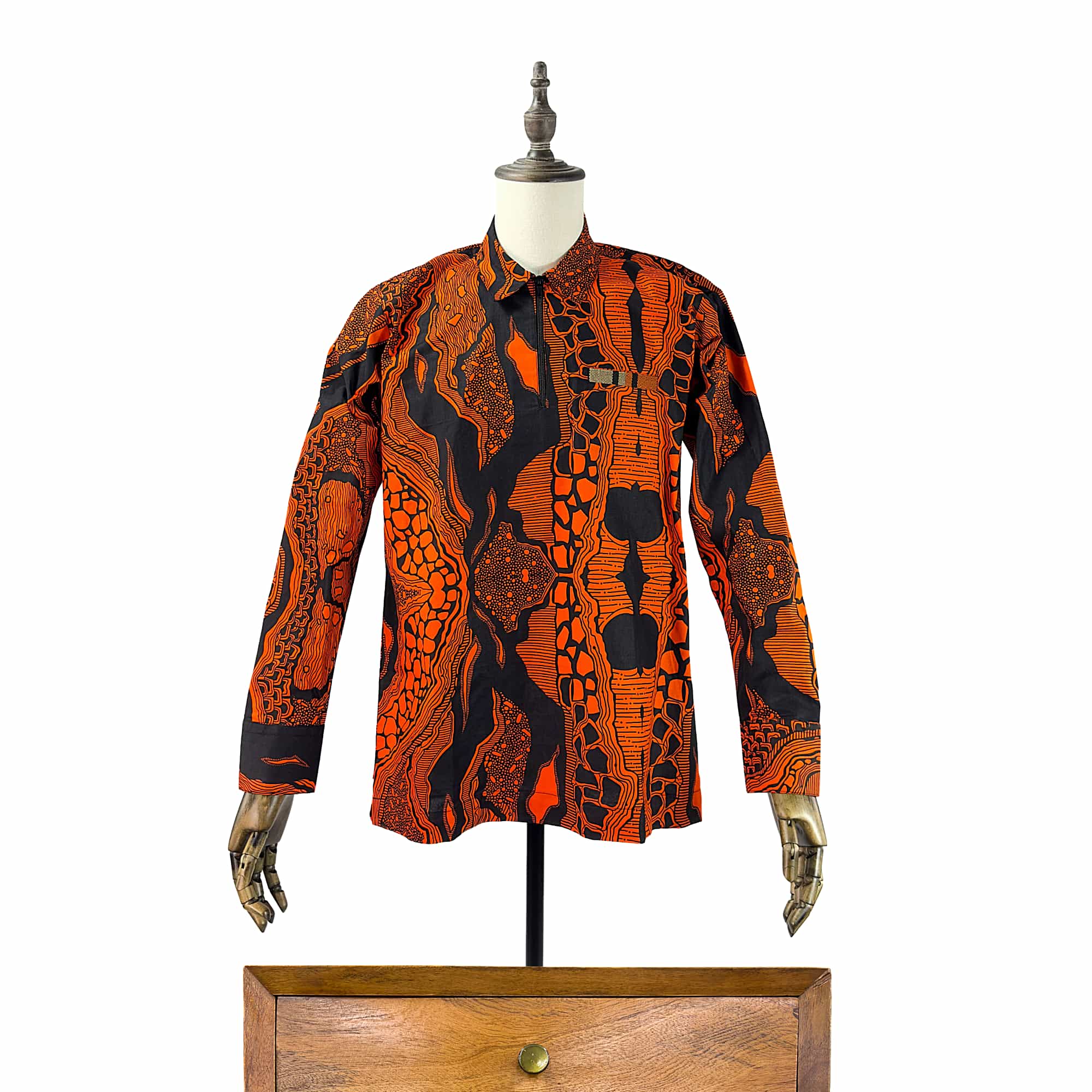 African Print Casual Long Sleeve Shirt