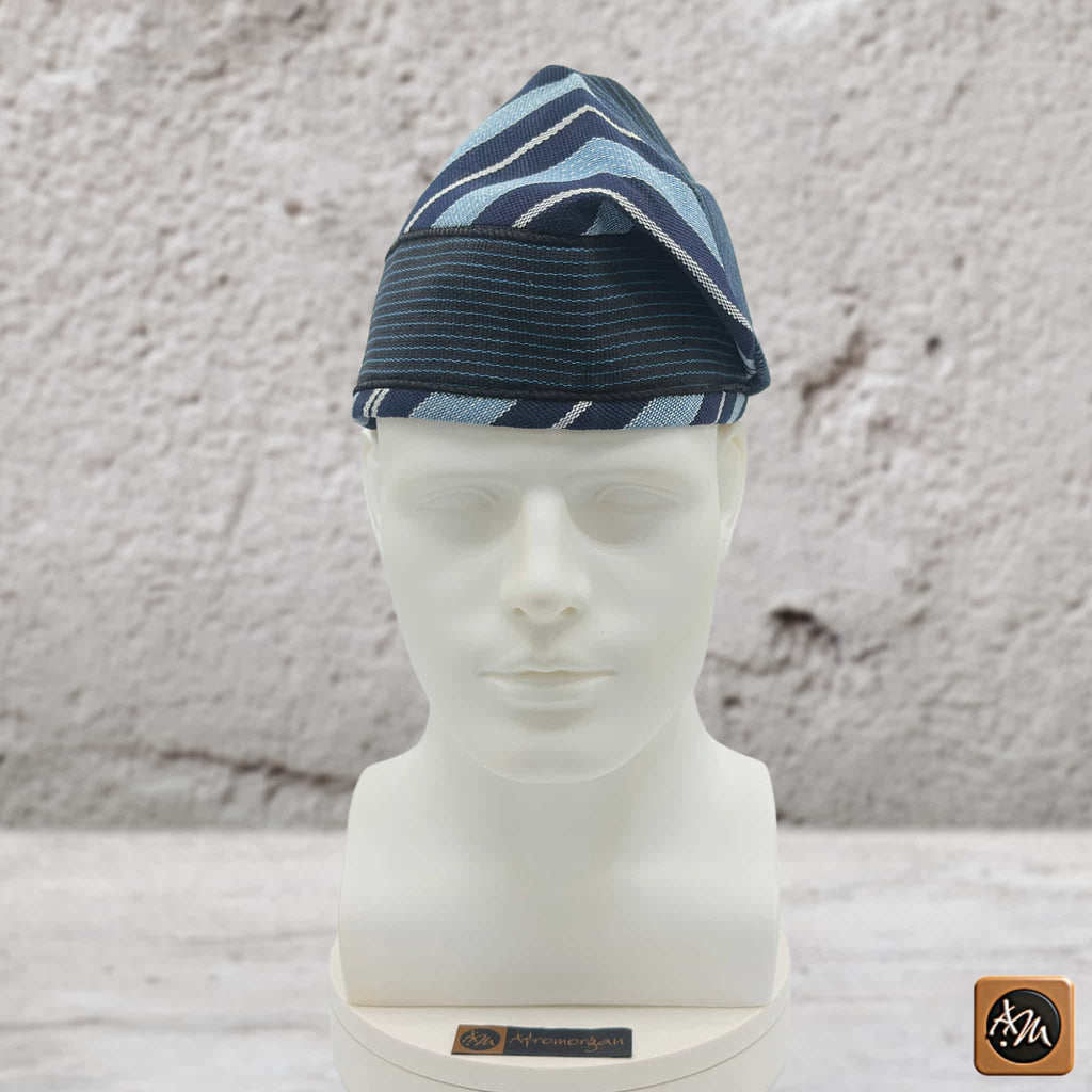 Yoruba Aso Oke Fila: African Men's Traditional Mixed match Gobi Cap