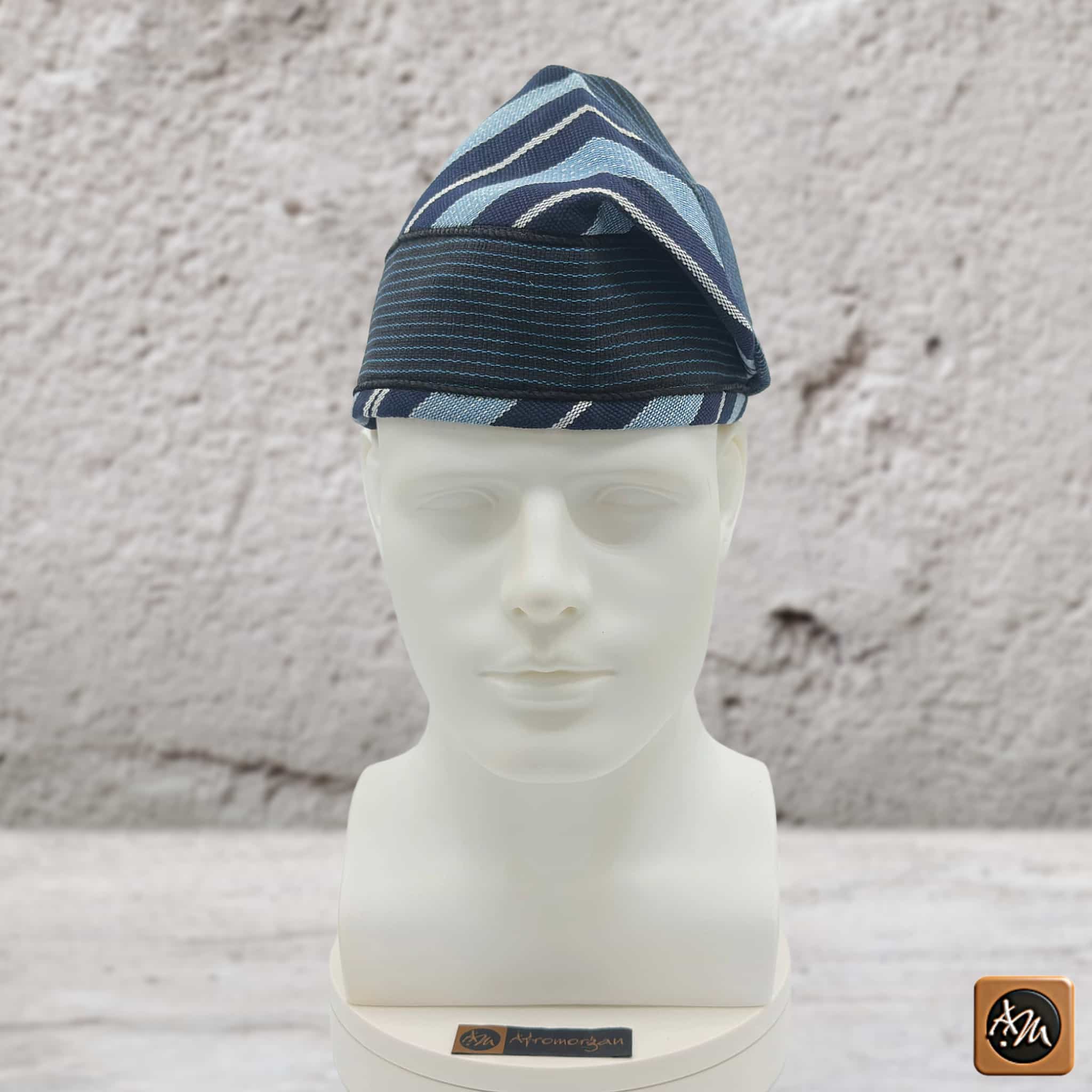 Yoruba Aso Oke Fila: African Men's Traditional Mixed match Gobi Cap