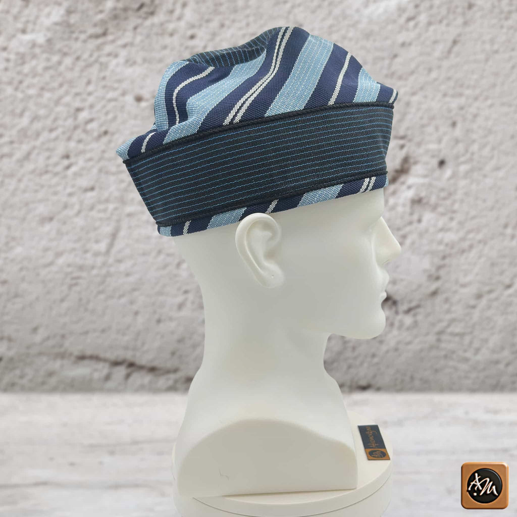 Yoruba Aso Oke Fila: African Men's Traditional Mixed match Gobi Cap