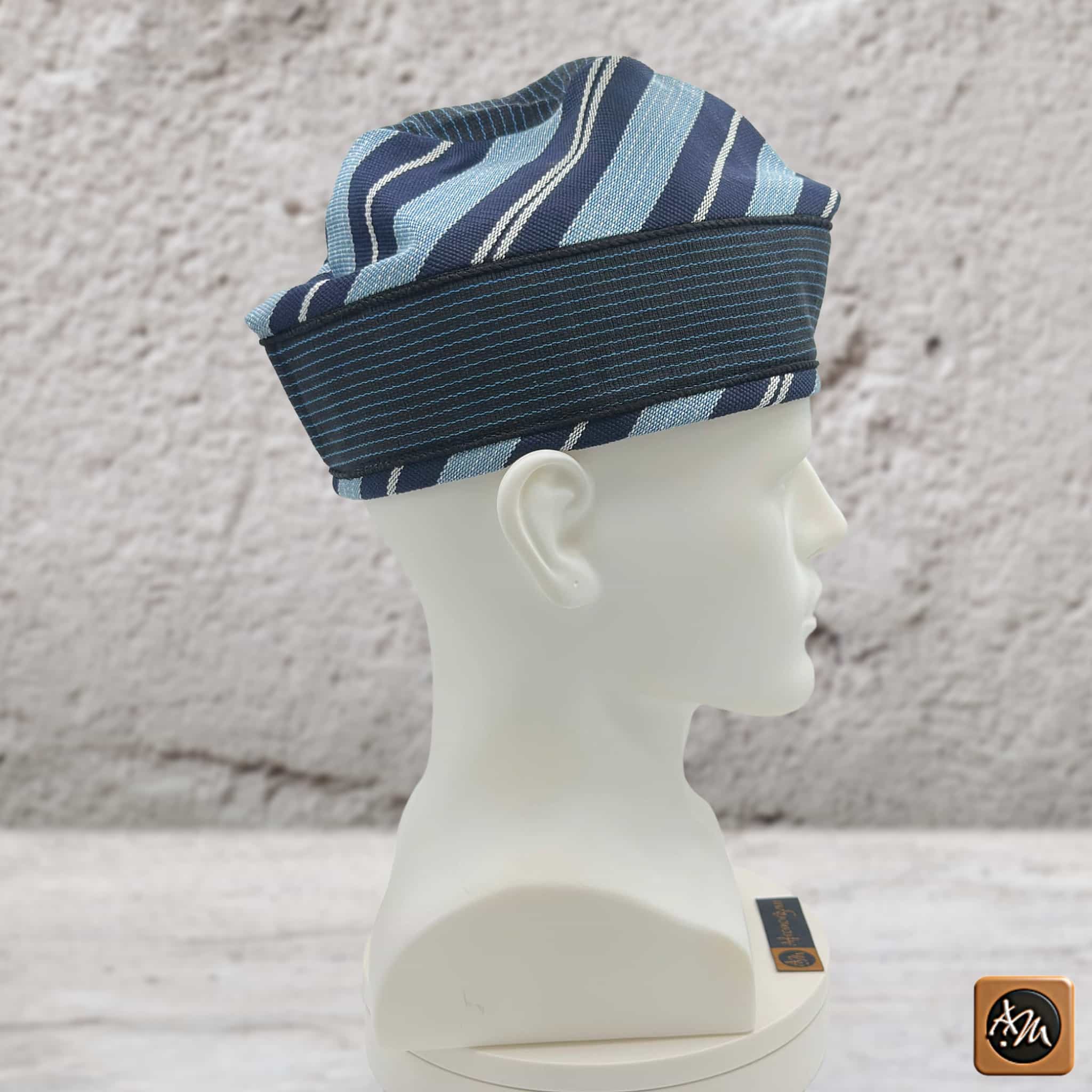 Yoruba Aso Oke Fila: African Men's Traditional Mixed match Gobi Cap