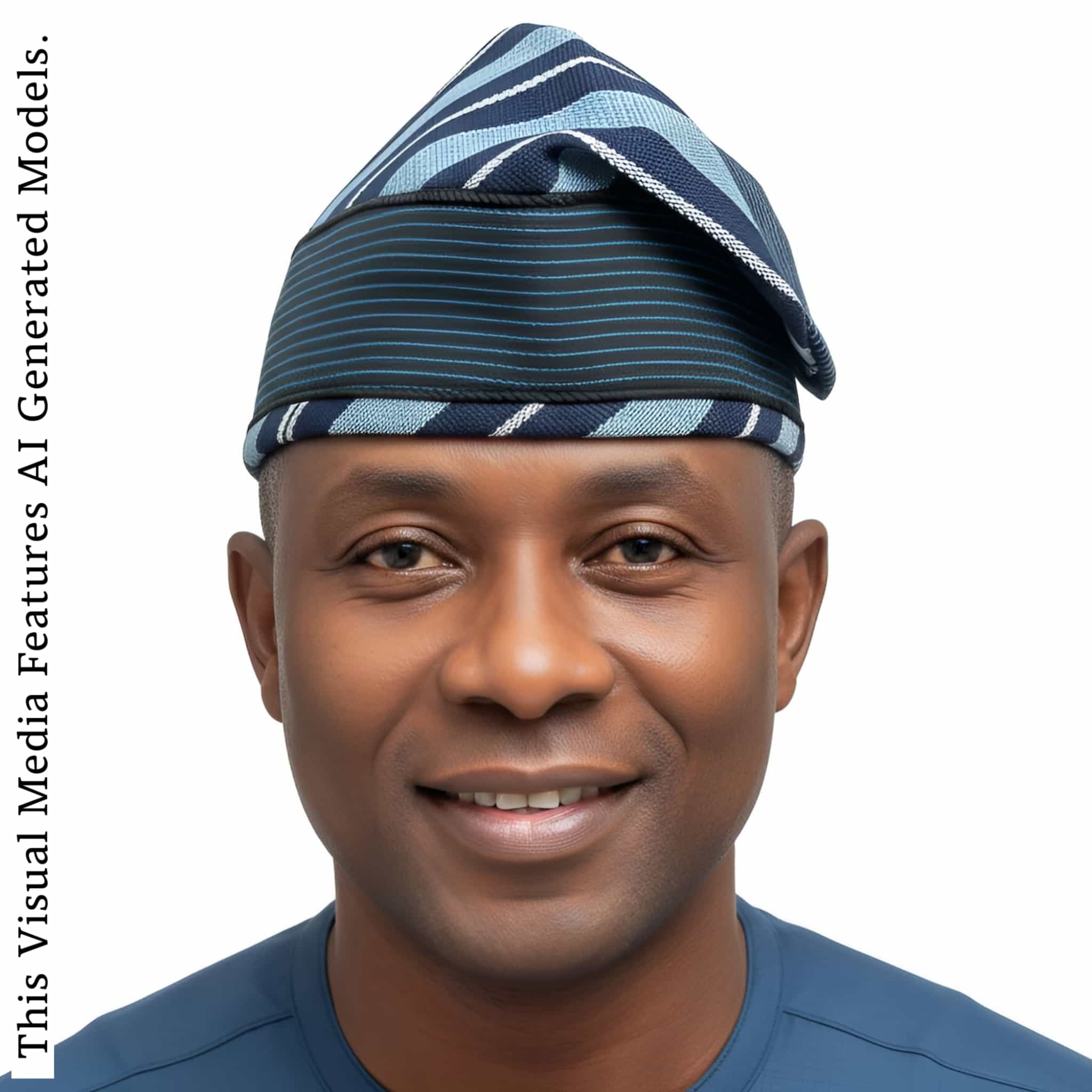 Yoruba Aso Oke Fila: African Men's Traditional Mixed match Gobi Cap