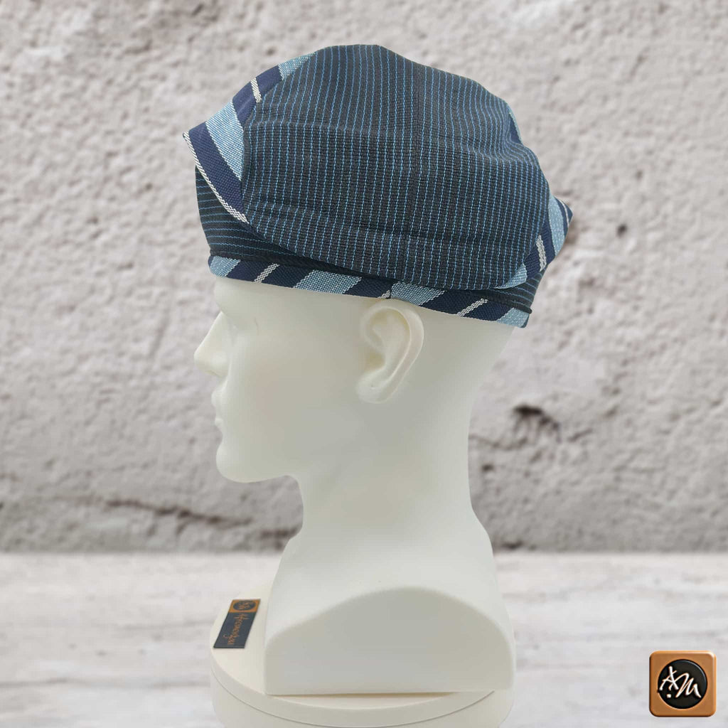 Yoruba Aso Oke Fila: African Men's Traditional Mixed match Gobi Cap