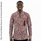 African Print Casual Long Sleeve Shirt