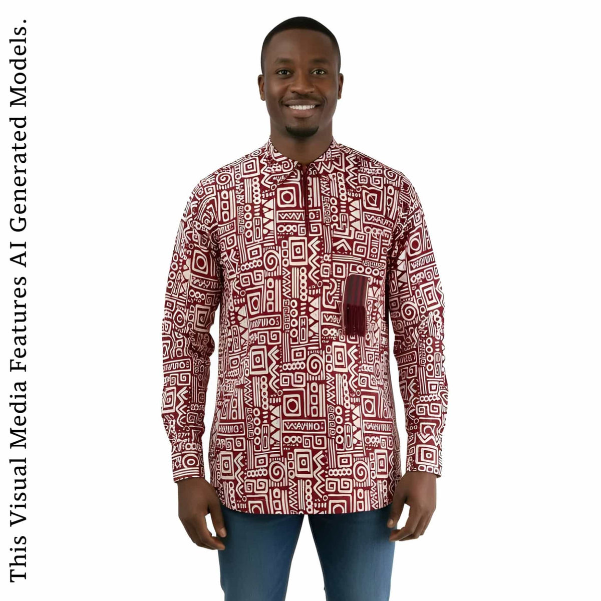 African Print Casual Long Sleeve Shirt