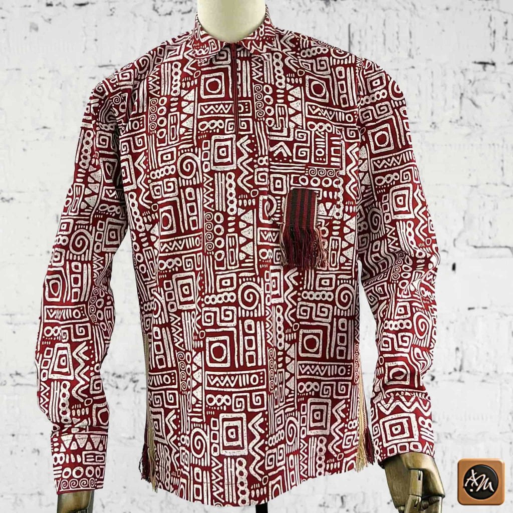 African Print Casual Long Sleeve Shirt