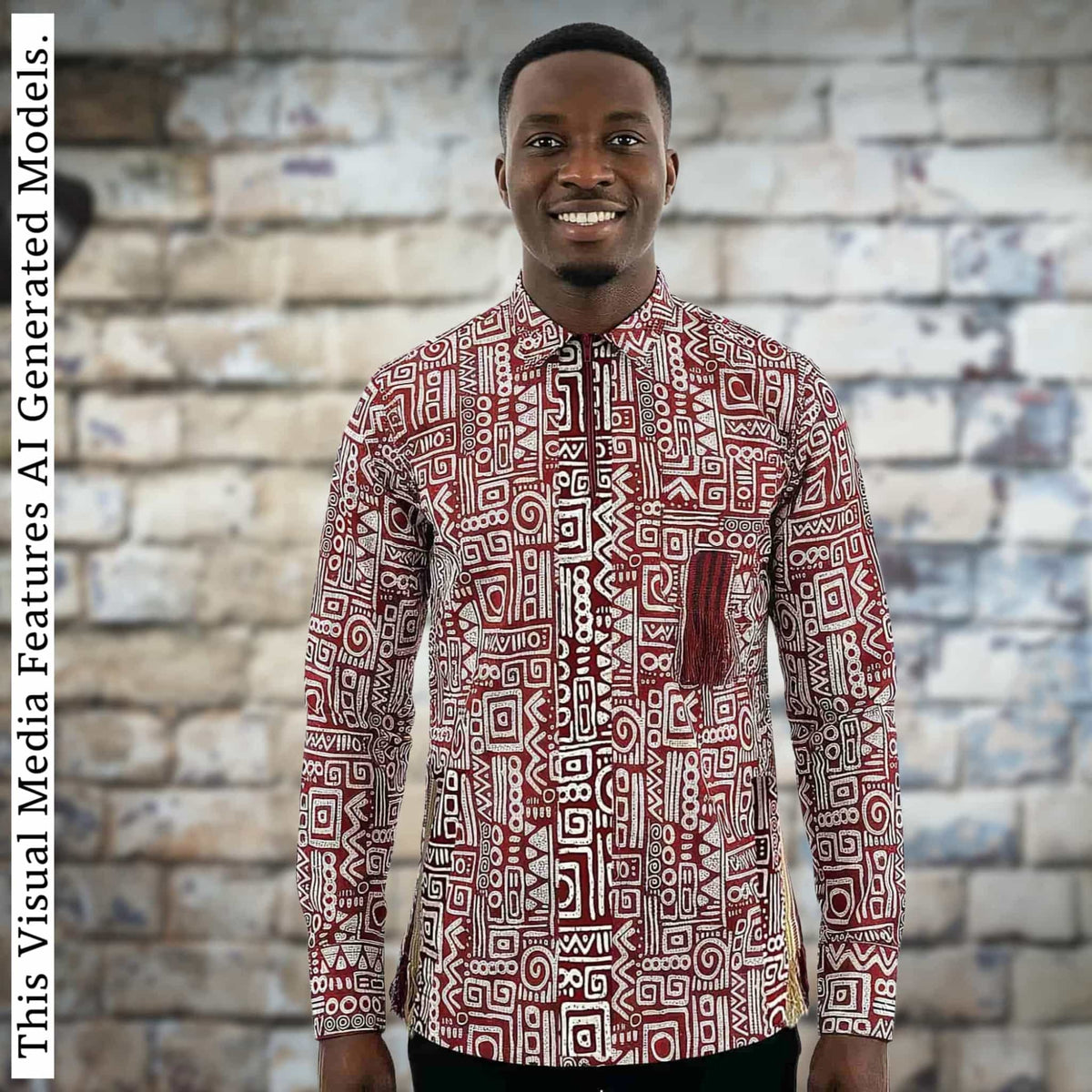 African Print Casual Long Sleeve Shirt