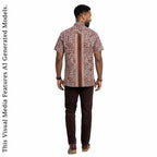 Vintage Ankara Print Shirt, Short Sleeve Cotton Top