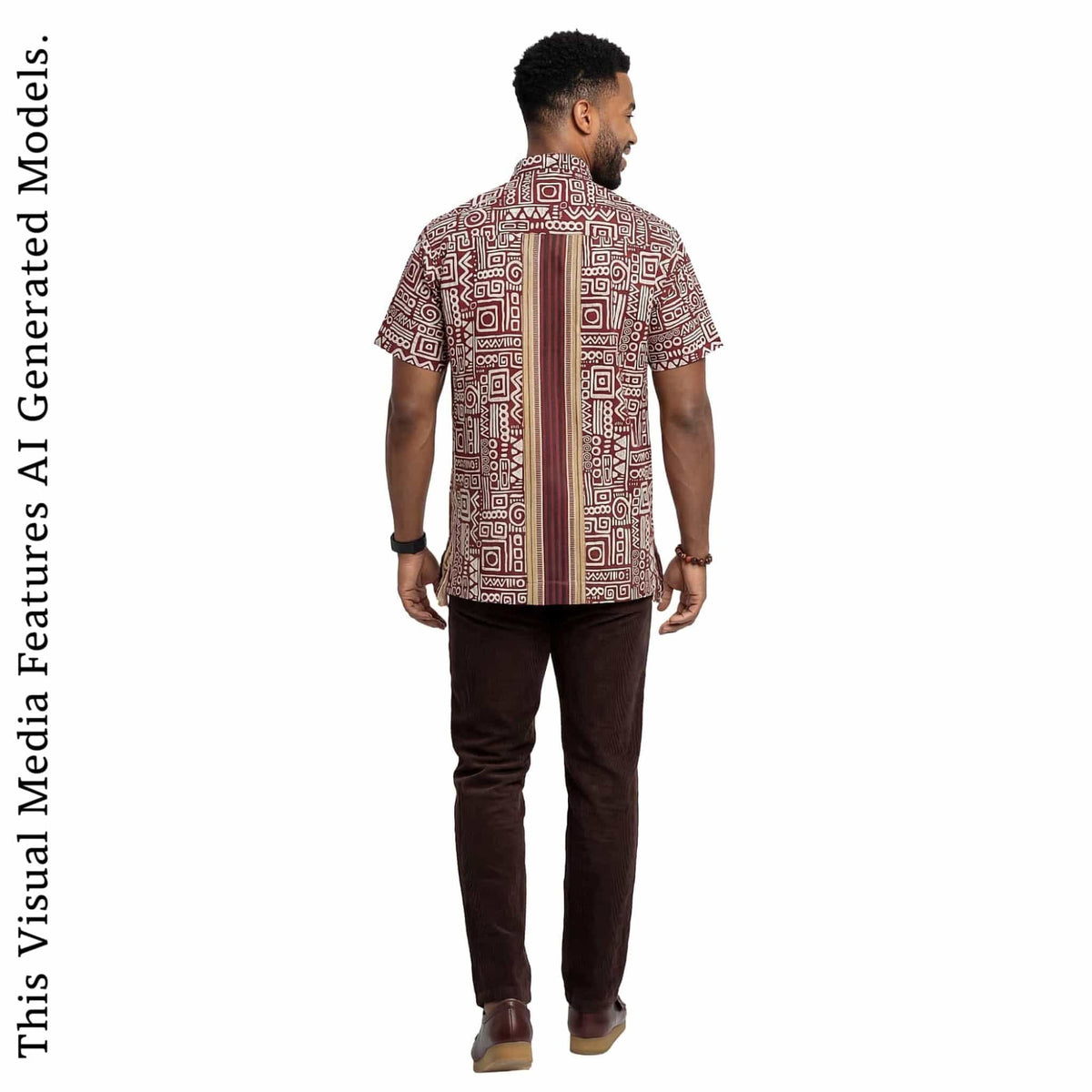Vintage Ankara Print Shirt, Short Sleeve Cotton Top
