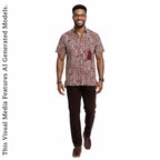 Vintage Ankara Print Shirt, Short Sleeve Cotton Top