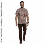 Vintage Ankara Print Shirt, Short Sleeve Cotton Top