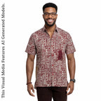 Vintage Ankara Print Shirt, Short Sleeve Cotton Top