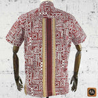 Vintage Ankara Print Shirt, Short Sleeve Cotton Top