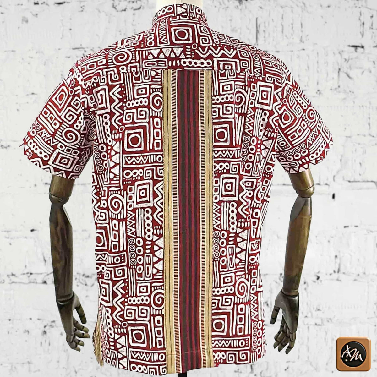 Vintage Ankara Print Shirt, Short Sleeve Cotton Top