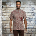 Vintage Ankara Print Shirt, Short Sleeve Cotton Top