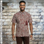 Vintage Ankara Print Shirt, Short Sleeve Cotton Top