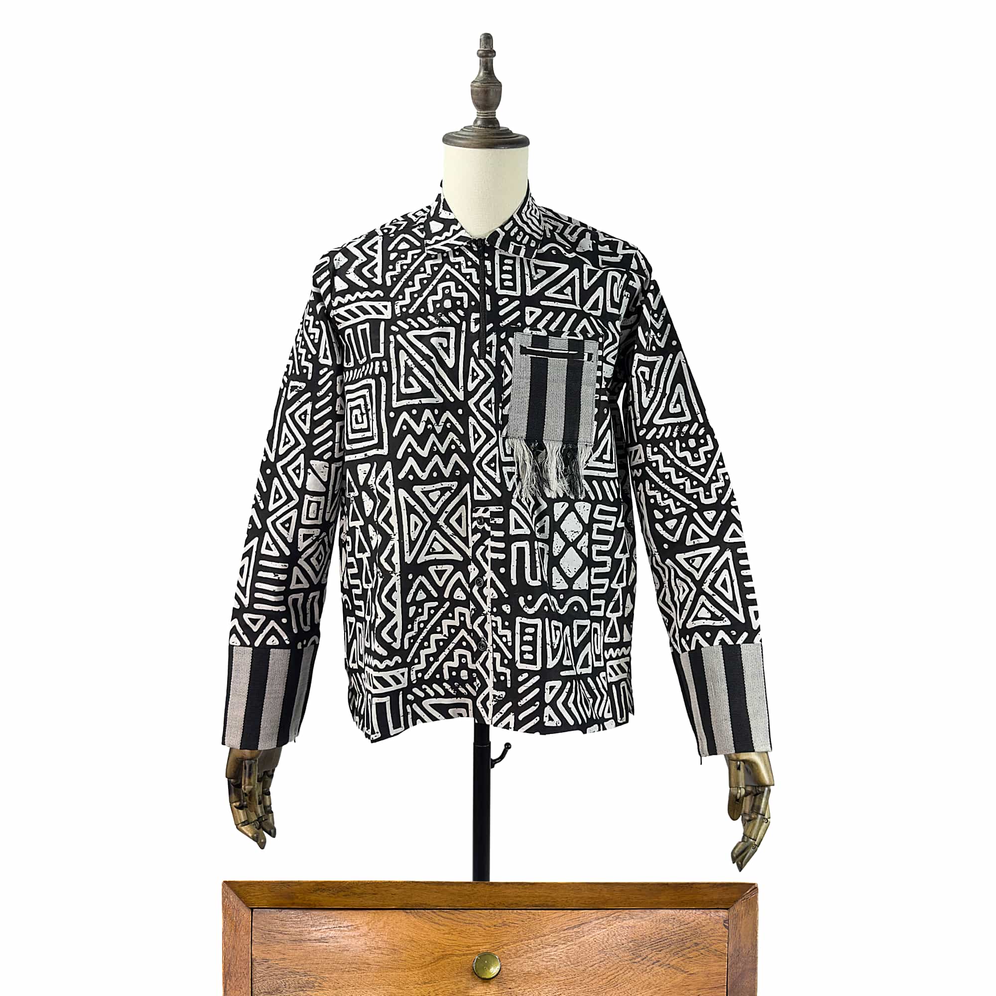 BOLANLE African Print Casual Long Sleeve Shirt