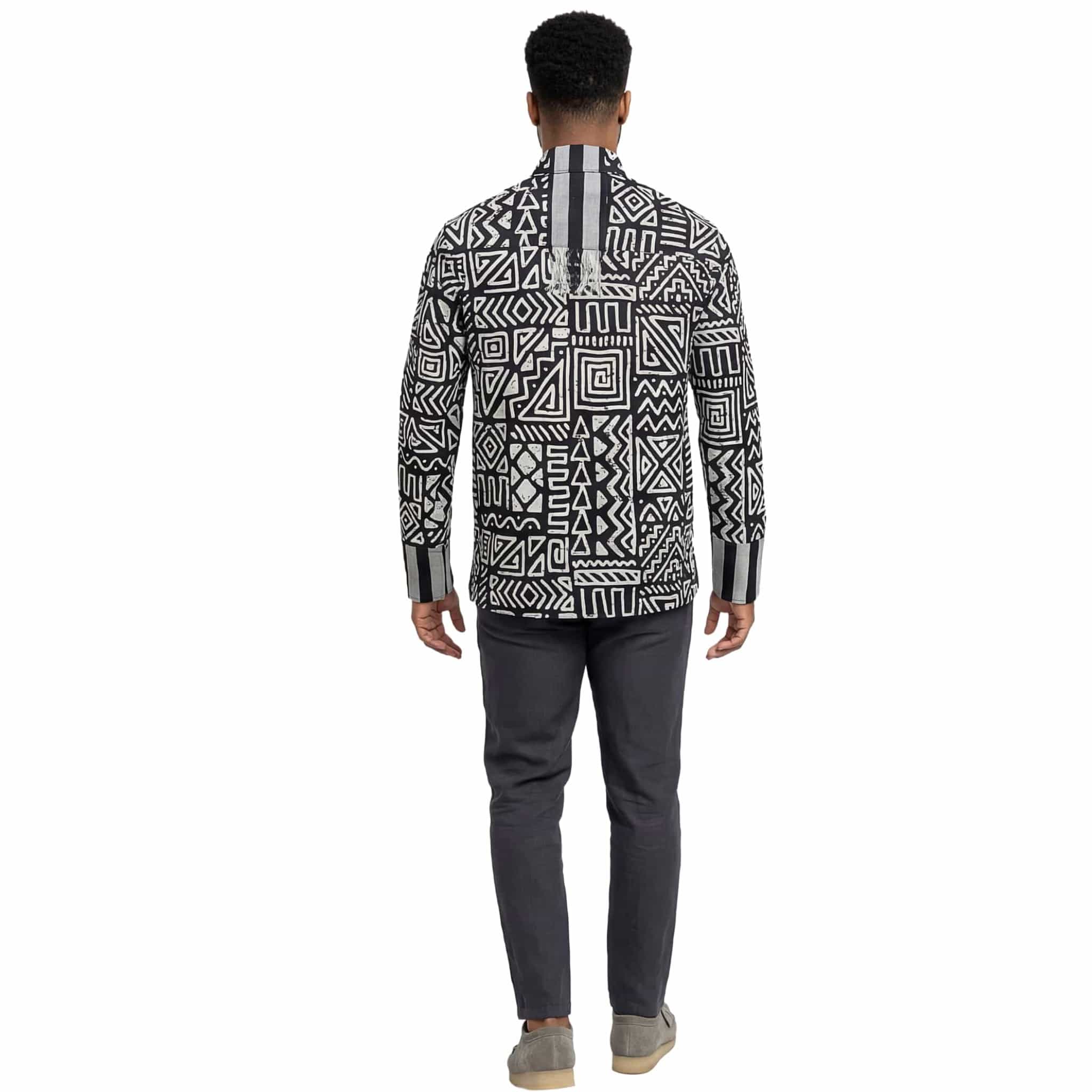 African Print Casual Long Sleeve Shirt