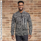 African Print Casual Long Sleeve Shirt