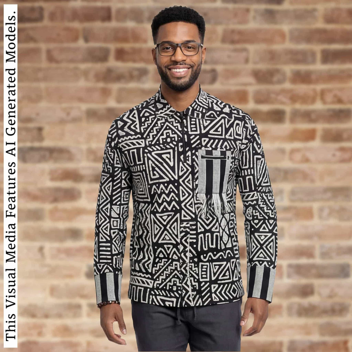 African Print Casual Long Sleeve Shirt