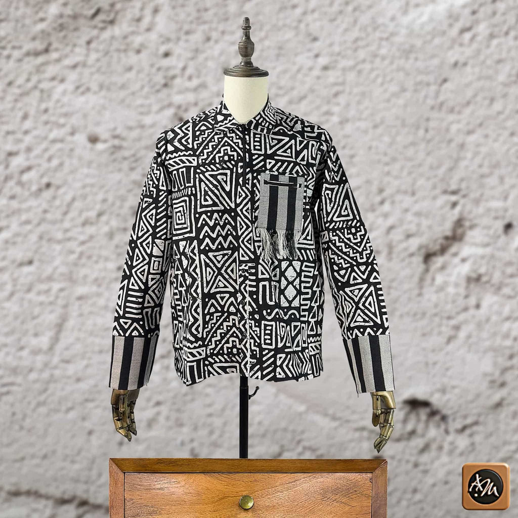 African Print Casual Long Sleeve Shirt