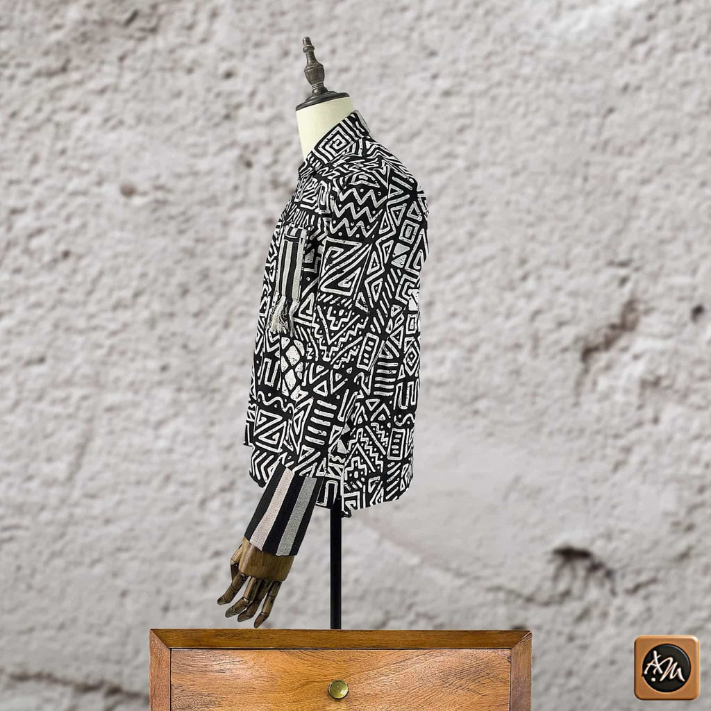 African Print Casual Long Sleeve Shirt