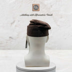 Handmade Aso Oke Fila Cap, Brown Woven Yoruba Gobi Hat, Traditional Nigerian Groom Headwear