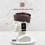 Handmade Aso Oke Fila Cap, Brown Woven Yoruba Gobi Hat, Traditional Nigerian Groom Headwear